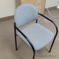 Grey Guest Side Chair with Black Metal Arms